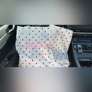 Edikted White Polka Dot Tote with Pink NWT